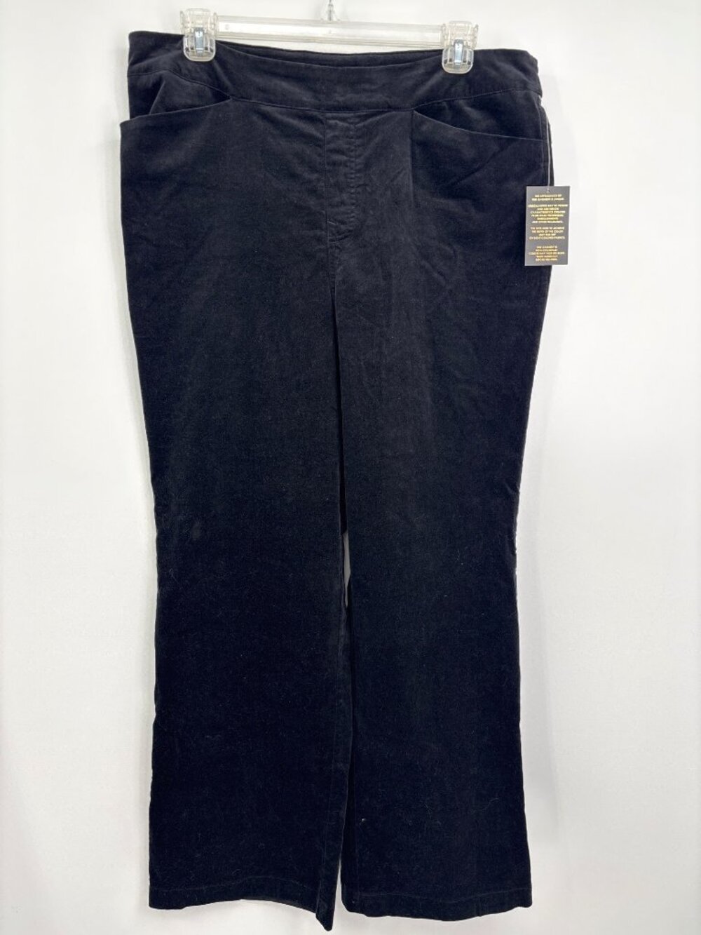 DG2 by Diane Gilman Stretch Velvet Pull On Trouser Pant Black Size 18W NEW